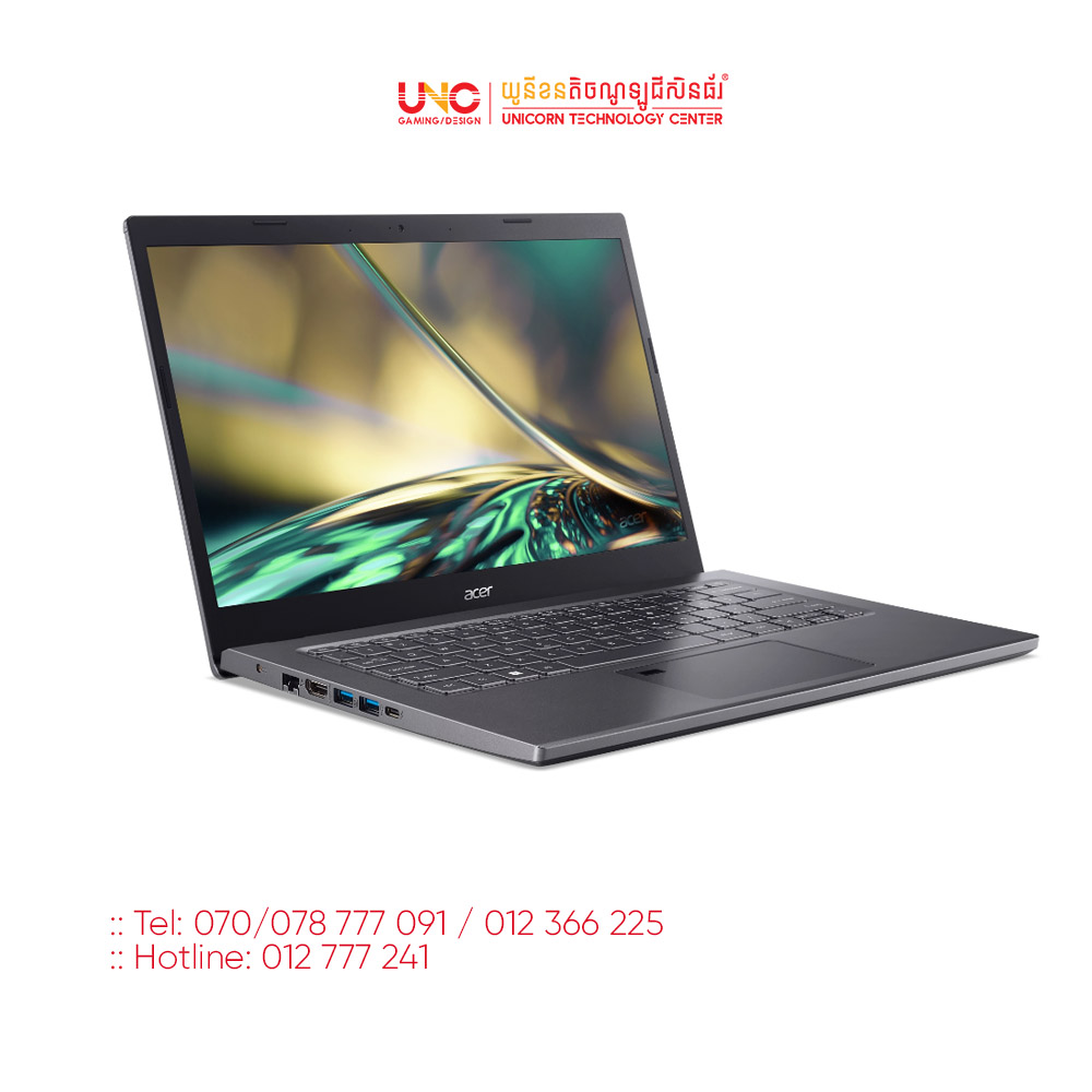 ACER ASPIRE 5 A514-55G-56GO :: CPU:I5-1235U :: RAM:8GB DDR4 :: STORAGE:512GB SSD M2 :: Display: FHD 14"